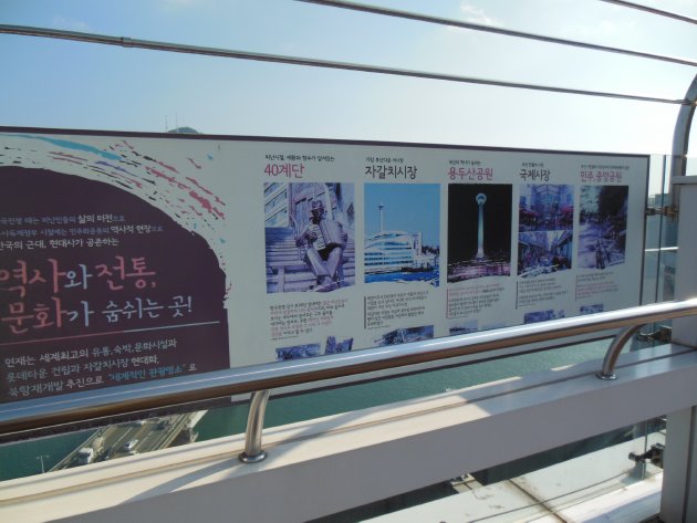 釜山の見所を紹介している案内板